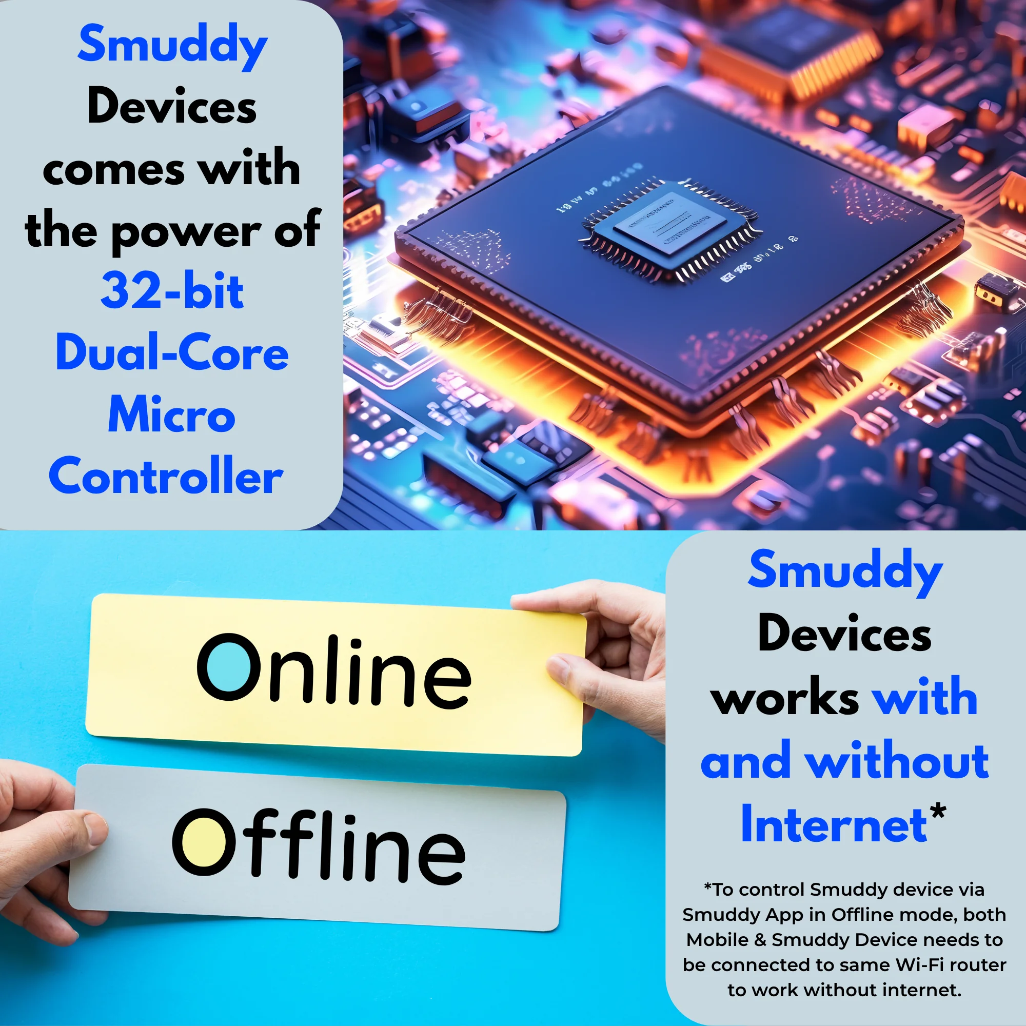 Smuddy Wi-Fi Retrofit Smart Switches works also without internet in Offline Mode