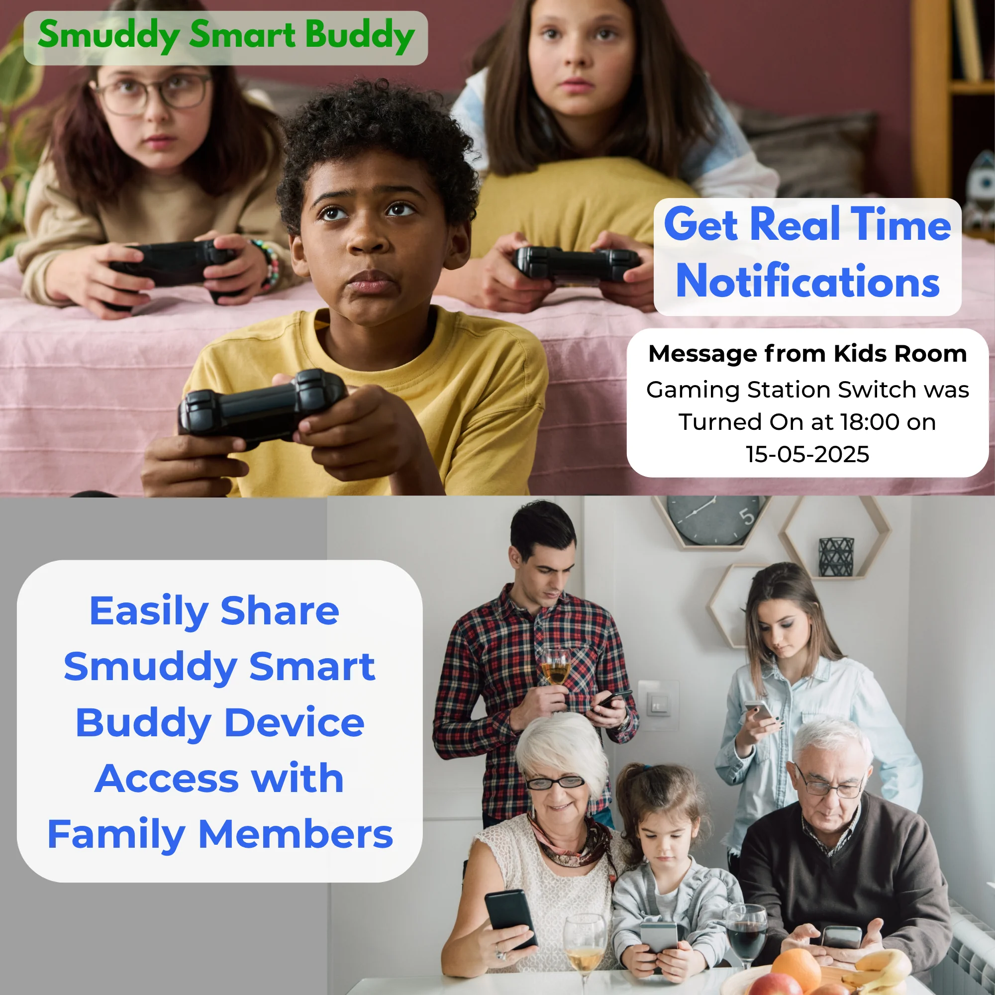 Real Time Notifications with Smuddy Wi-Fi Retrofit Smart Switches