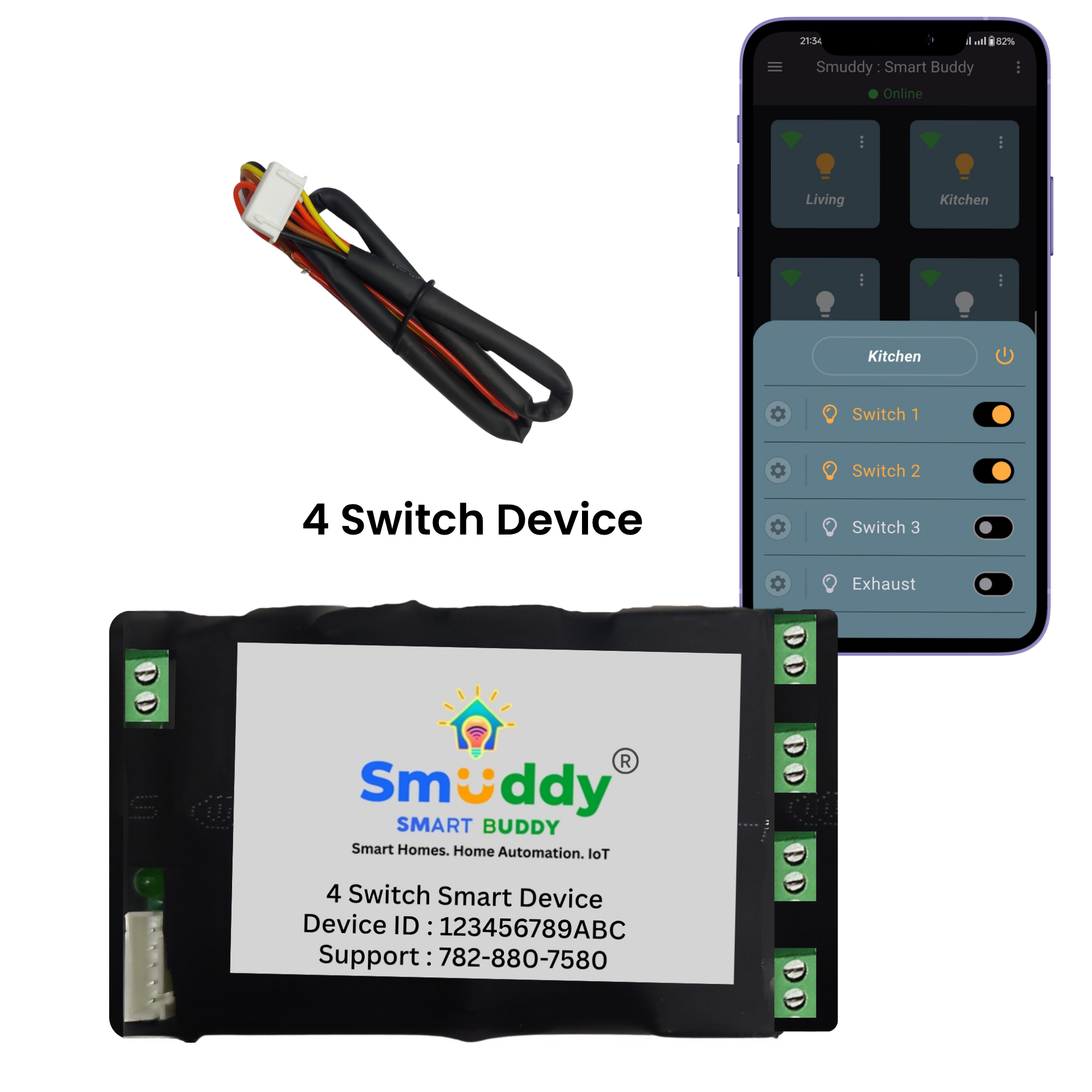 Smuddy 4 Node Wi-Fi Retrofit Smart Switch module
