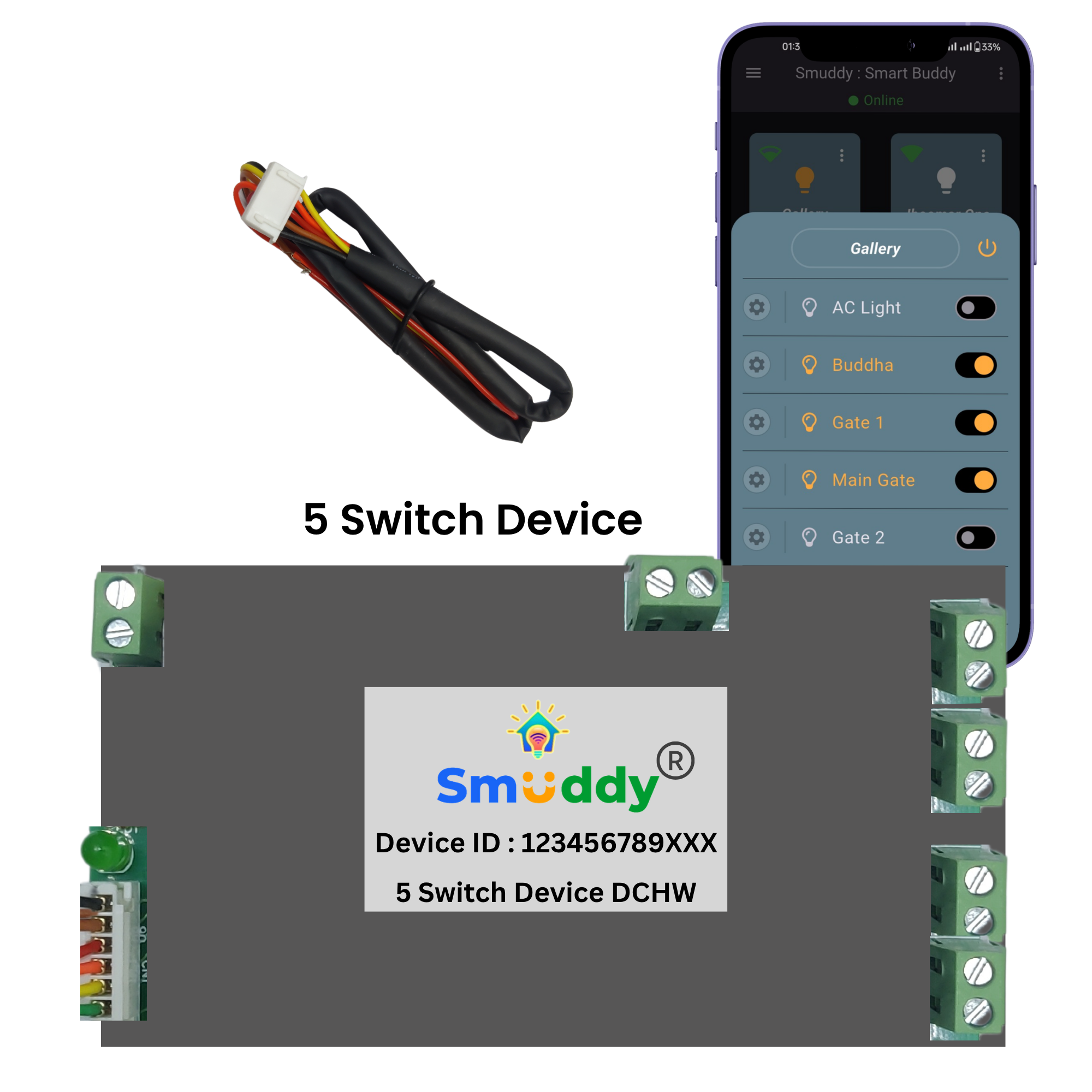 Smuddy 5 Node Wi-Fi Retrofit Smart Switch module